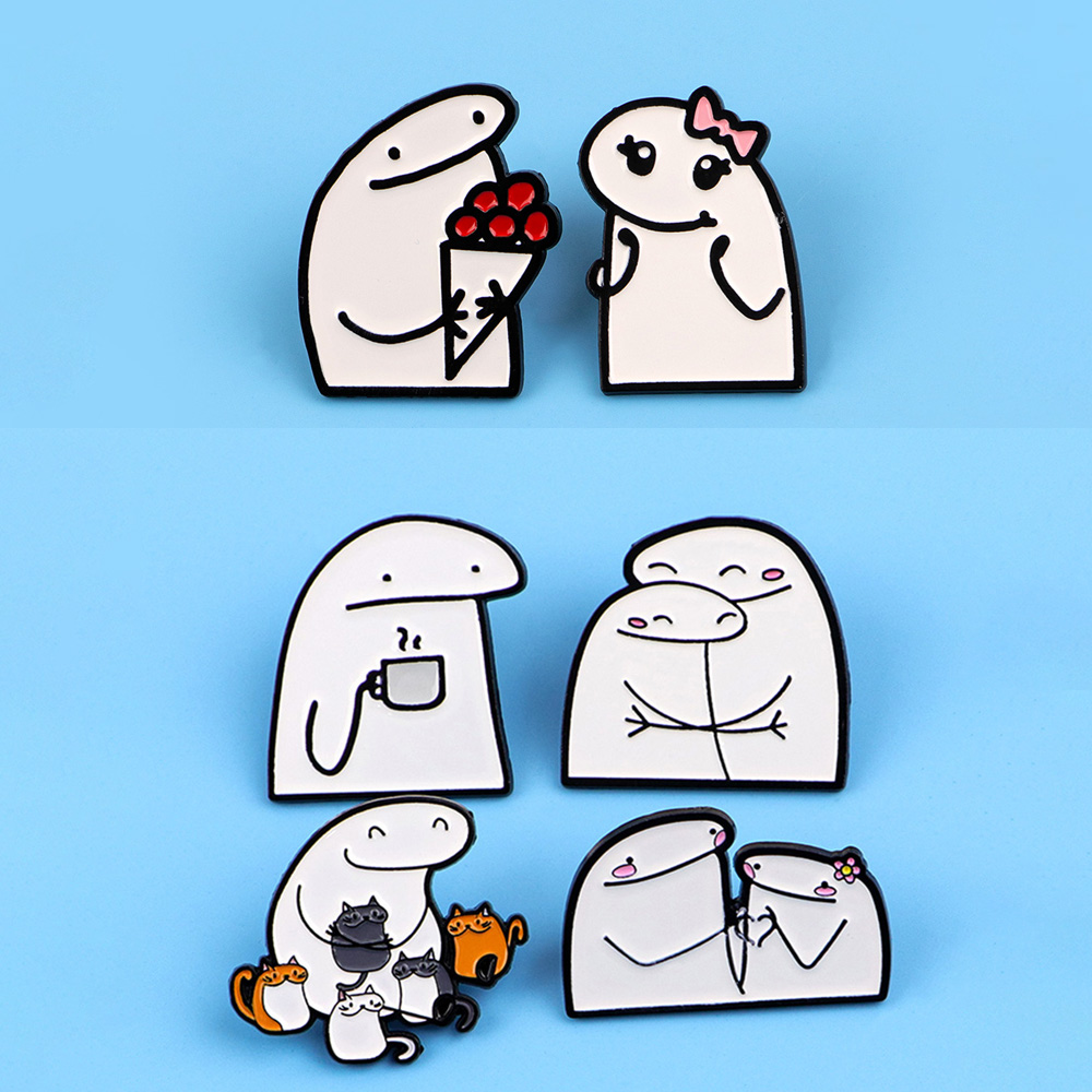 Men Accessories Drawing - Karikatür Çizgi Figür Çizimleri Yaka İğneleri