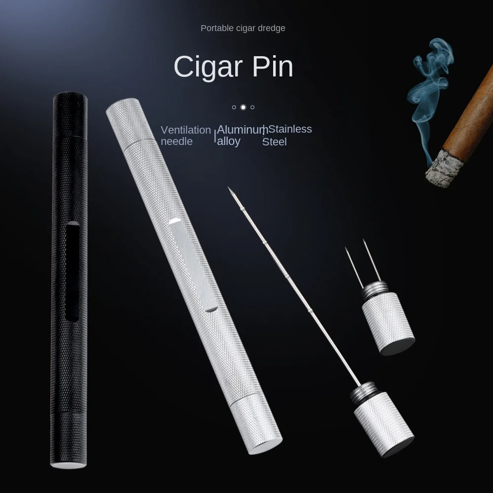 Cigar Cutter Set - Hafif tırtıklı puro havalandırma iğne taşınabilir