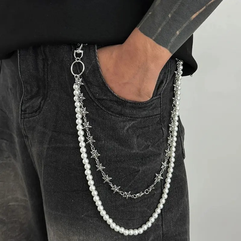 Men'S Accessories Trending - Salircon Vintage Punk Metal Pentagram Pantolon