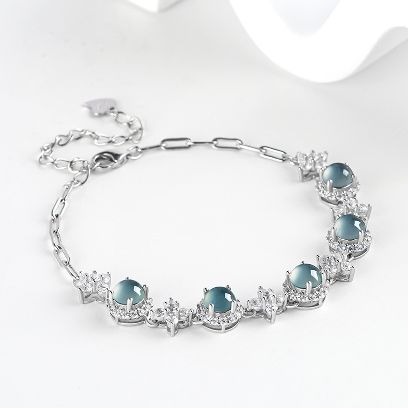 Men Accessories To Gift - Mavi Myanmar Jadeit Bilezik Doğal Birmanya