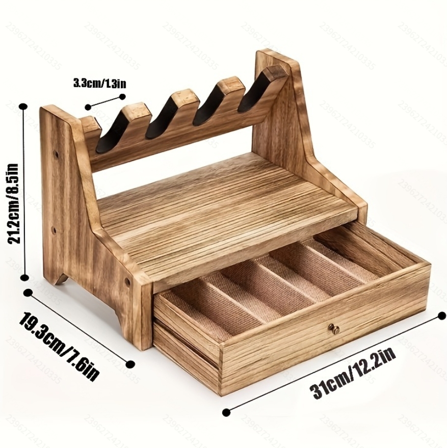 Men Accessories In Store - Masif Ahşap Tabanca Saklama Standı (Silah