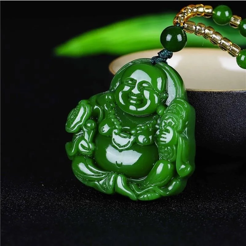 Çin yeşil yeşim Maitreya buda  - Men Accessories To Gift incelemesi ve fiyatı